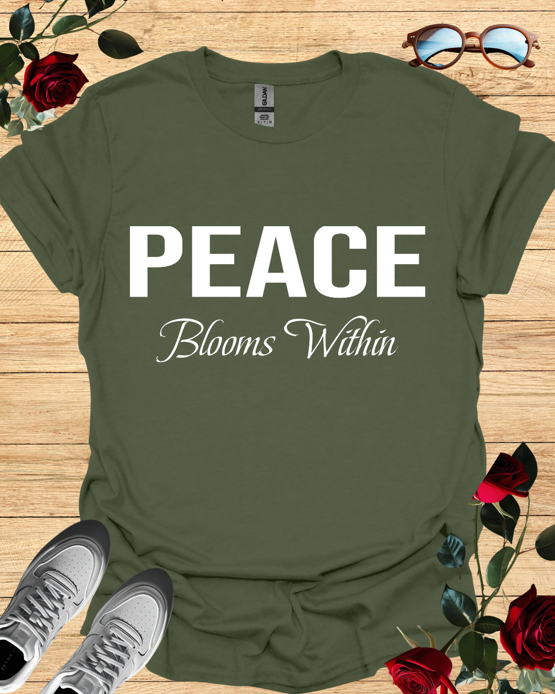 Peace Blooms Within – Mindful T-Shirt in Long & Short Sleeve Styles Printify