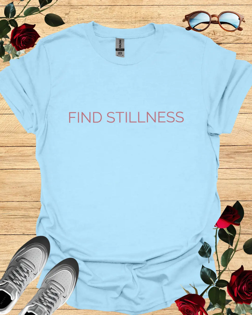 Find Stillness – Calming T-Shirt in Long & Short Sleeve Styles Printify