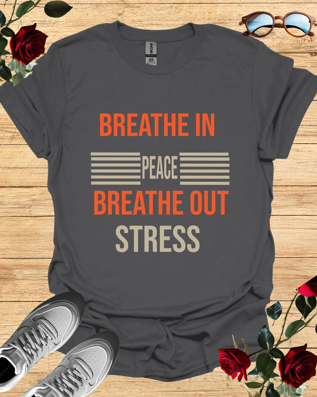 Breathe In Peace Breathe Out Stress Relaxation T-Shirt Printify