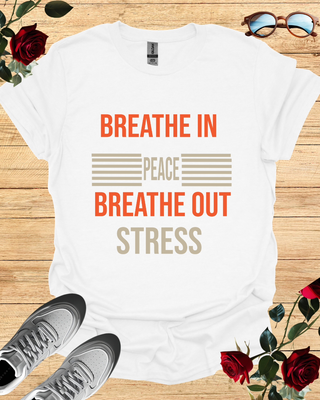 Breathe In Peace Breathe Out Stress Relaxation T-Shirt Printify