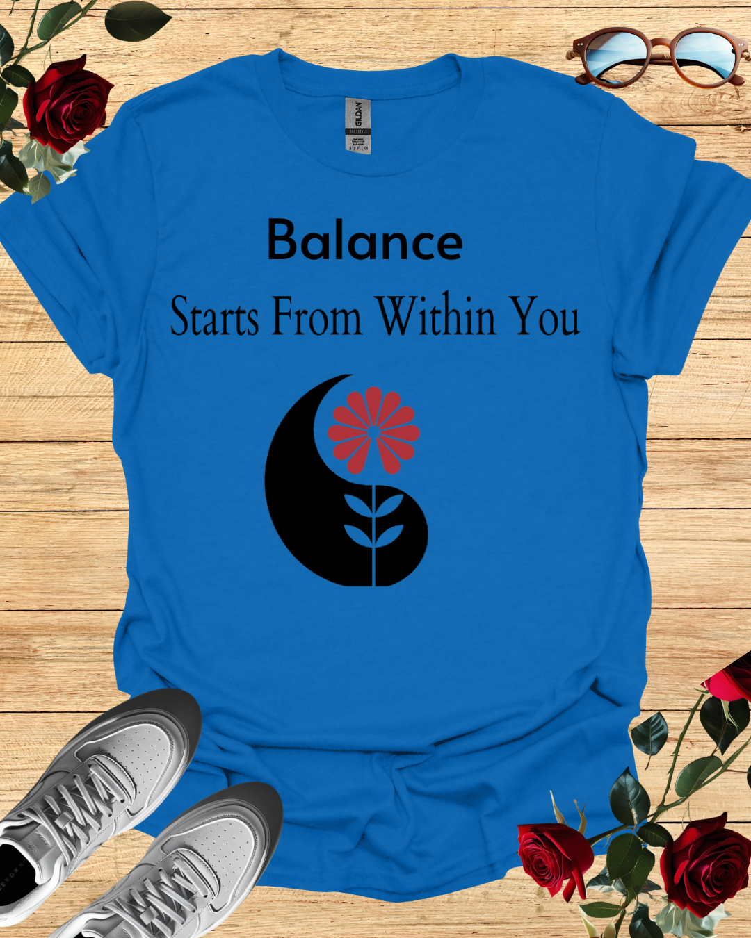 Balance Starts from Within You – Organic Cotton Motivational T-Shirt Printify