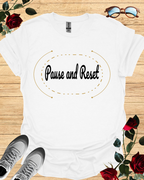 Pause and Reset – Minimalist Mindfulness T-Shirt Printify