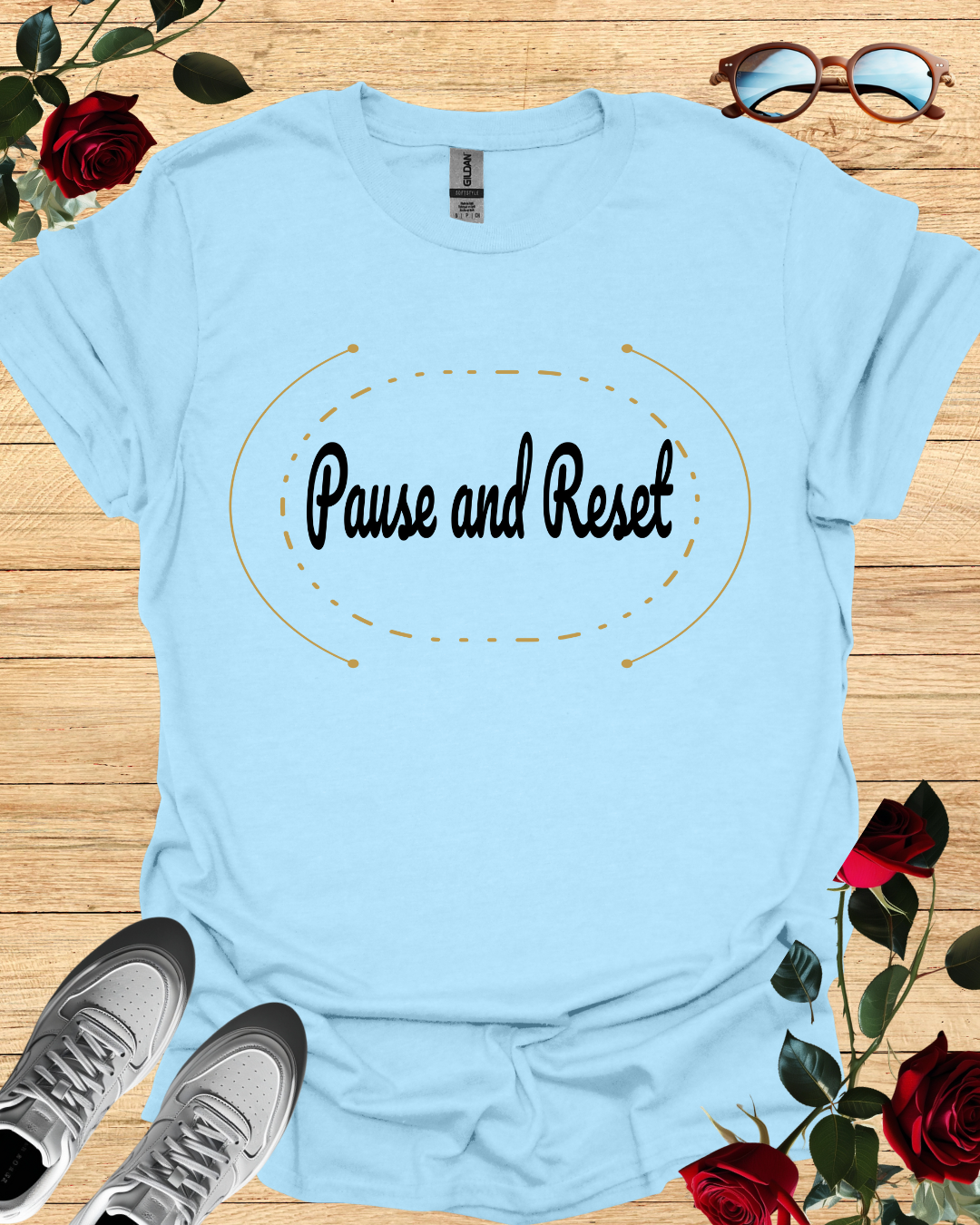 Pause and Reset – Minimalist Mindfulness T-Shirt Printify