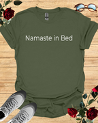 Namaste in Bed – Cozy Organic Cotton Yoga-Inspired T-Shirt Printify