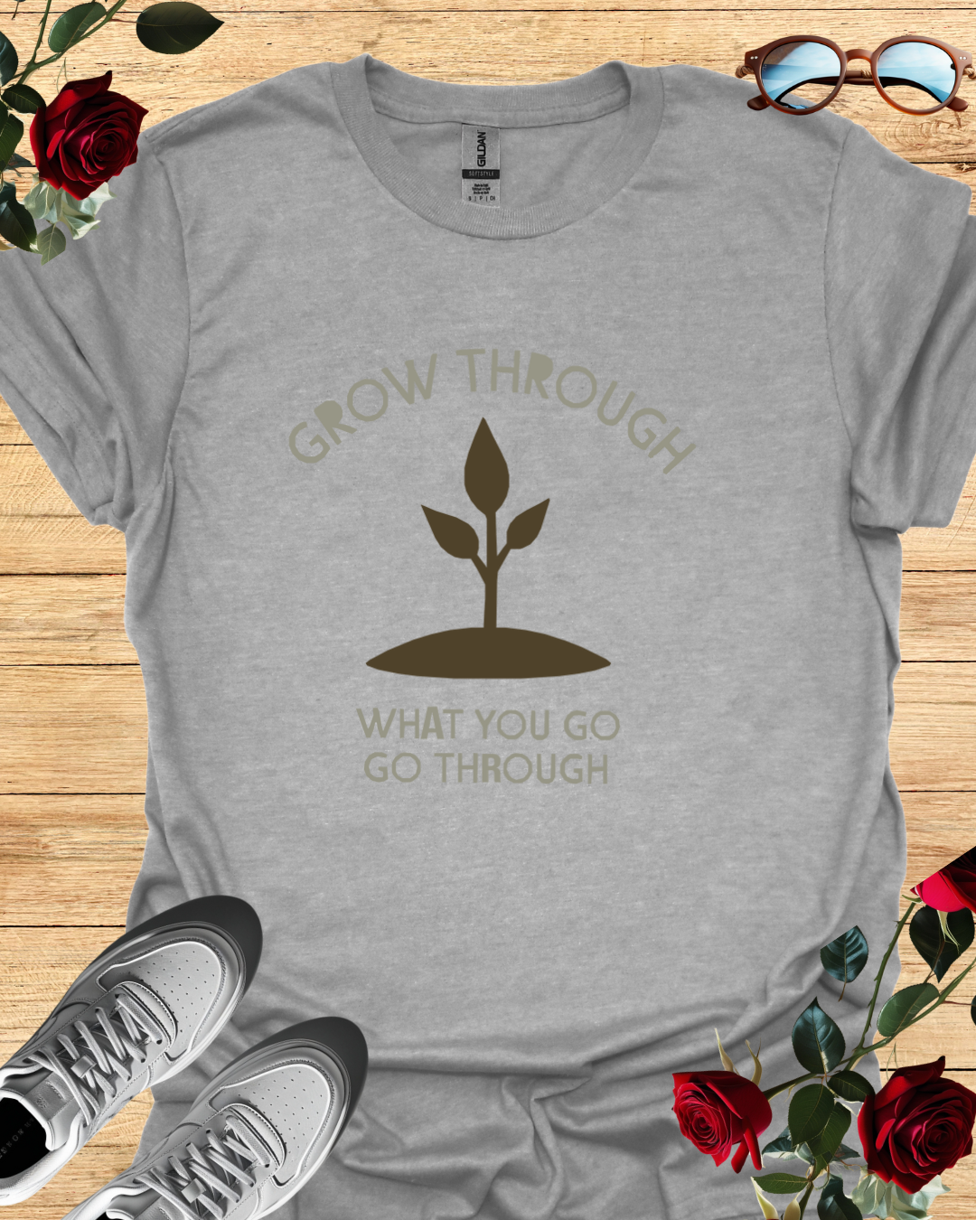 Grow Through What You Go Through – Motivational T-Shirt in Long & Short Sleeve Styles Printify