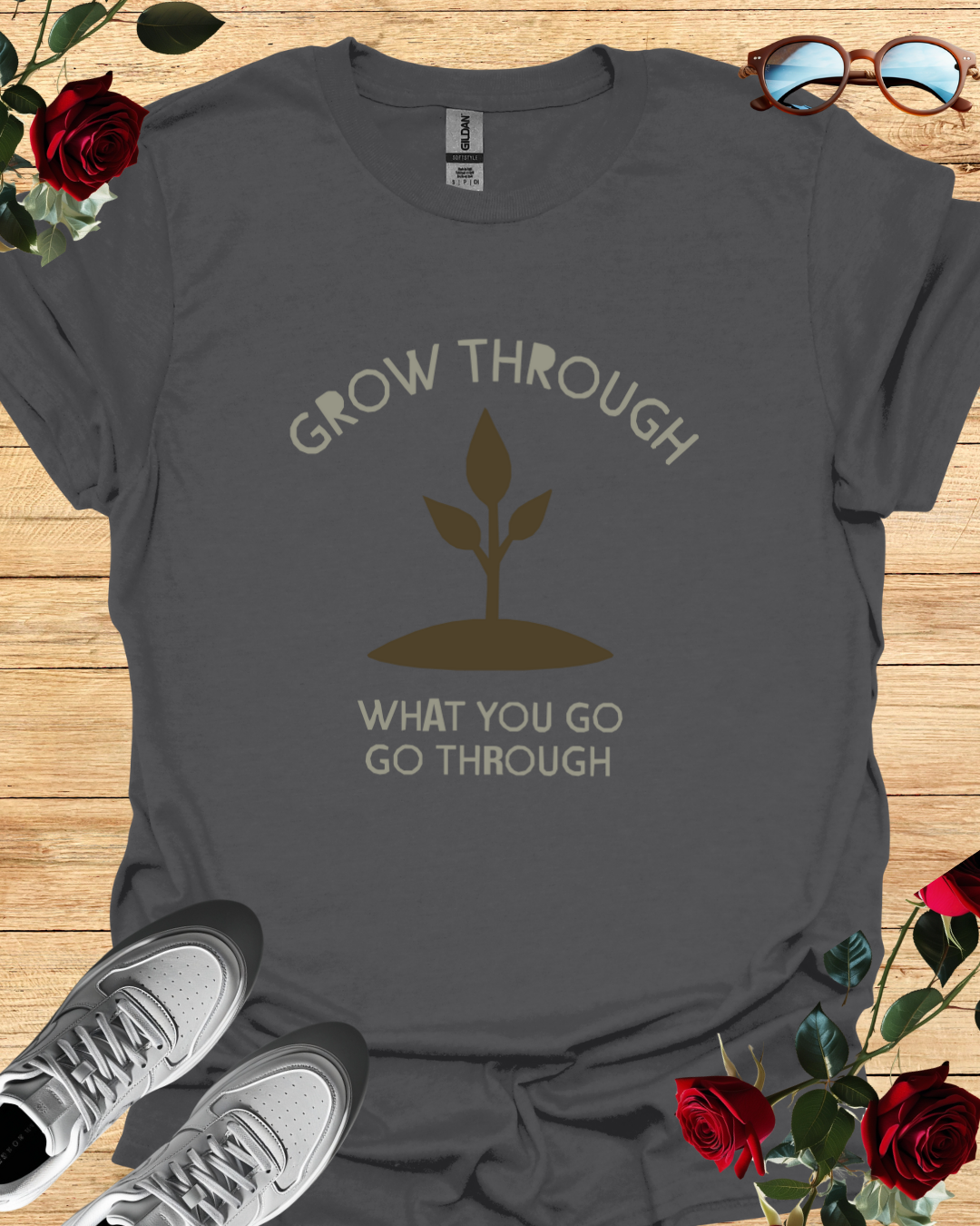 Grow Through What You Go Through – Motivational T-Shirt in Long & Short Sleeve Styles Printify