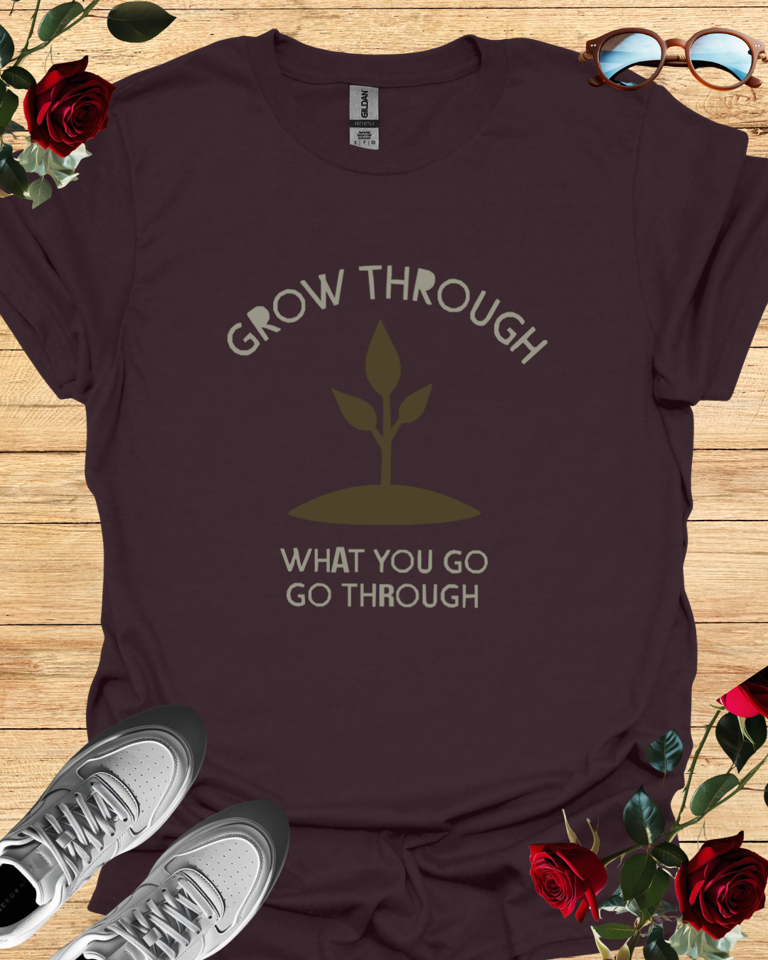Grow Through What You Go Through – Motivational T-Shirt in Long & Short Sleeve Styles Printify