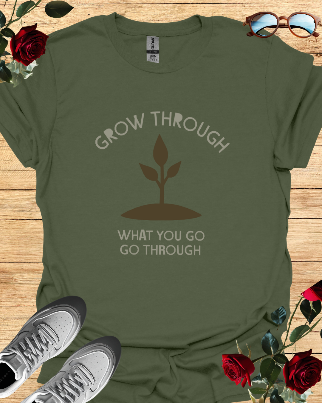 Grow Through What You Go Through – Motivational T-Shirt in Long & Short Sleeve Styles Printify