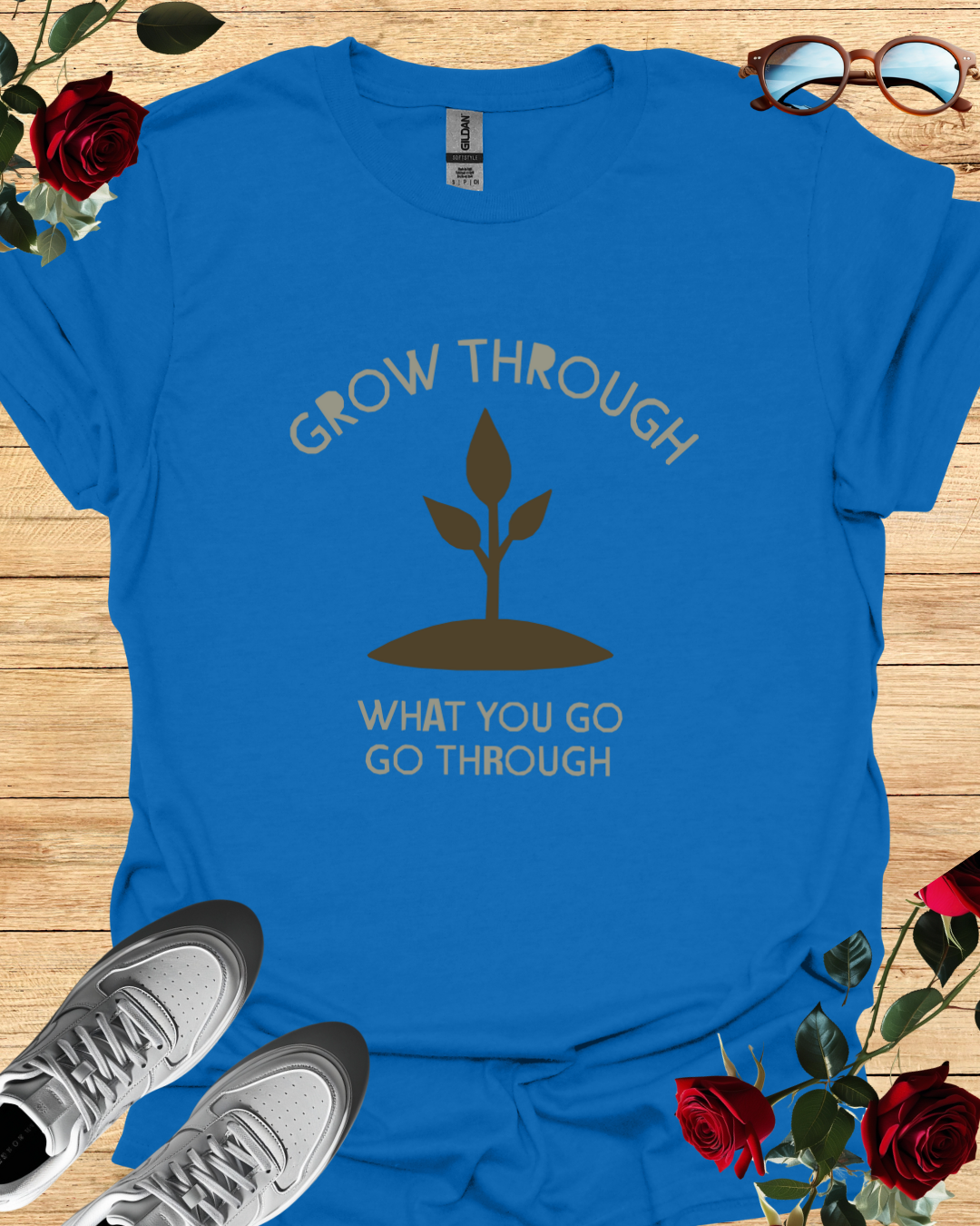 Grow Through What You Go Through – Motivational T-Shirt in Long & Short Sleeve Styles Printify