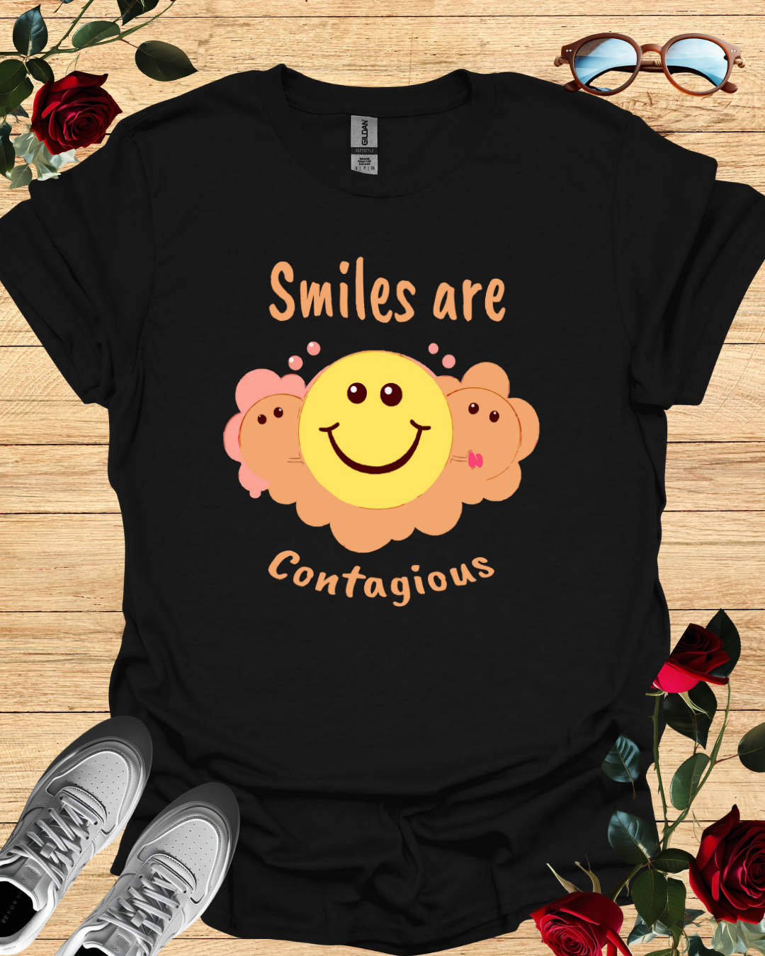 mile Are Contagious – Uplifting T-Shirt in Long & Short Sleeve Styles Printify