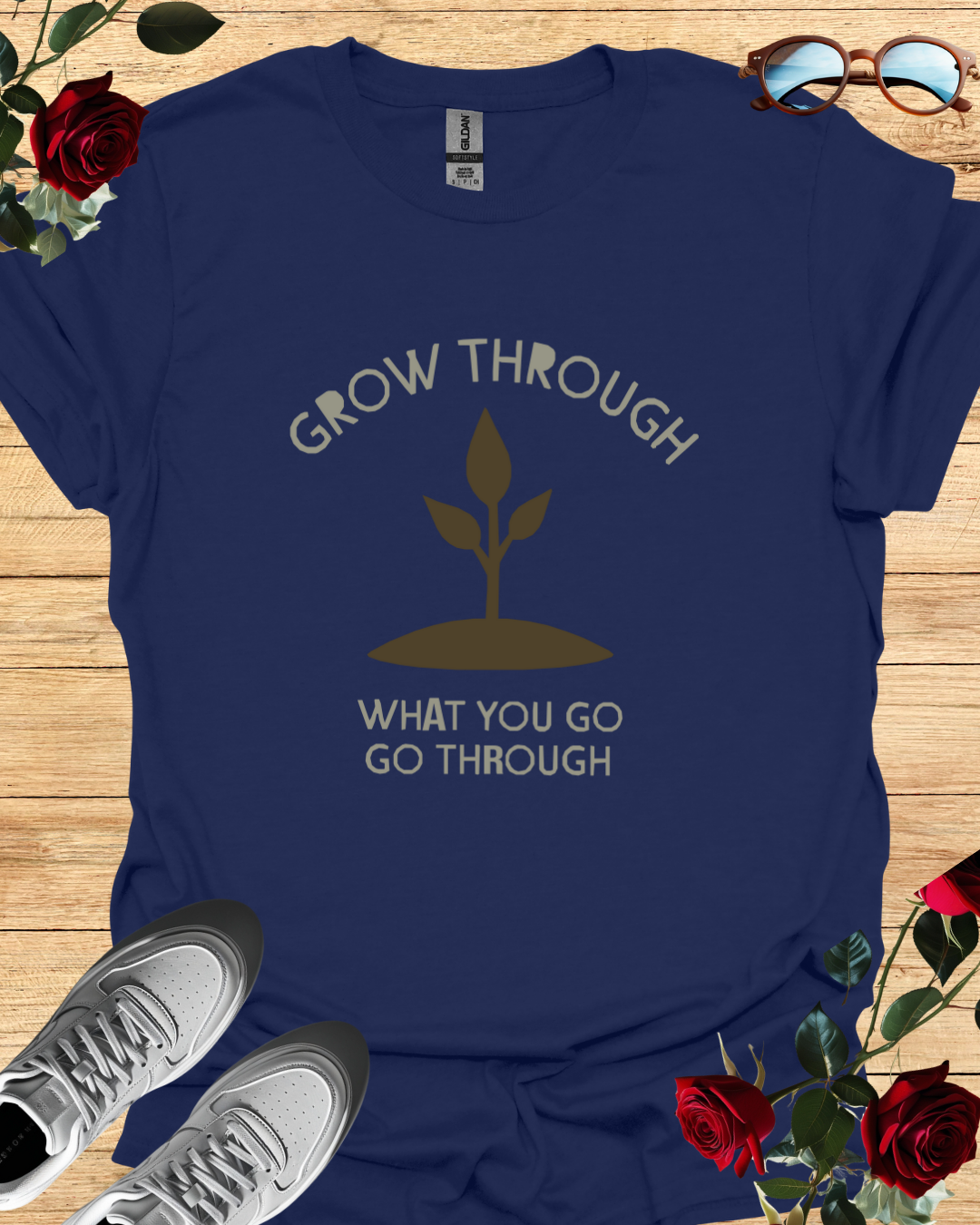 Grow Through What You Go Through – Motivational T-Shirt in Long & Short Sleeve Styles Printify