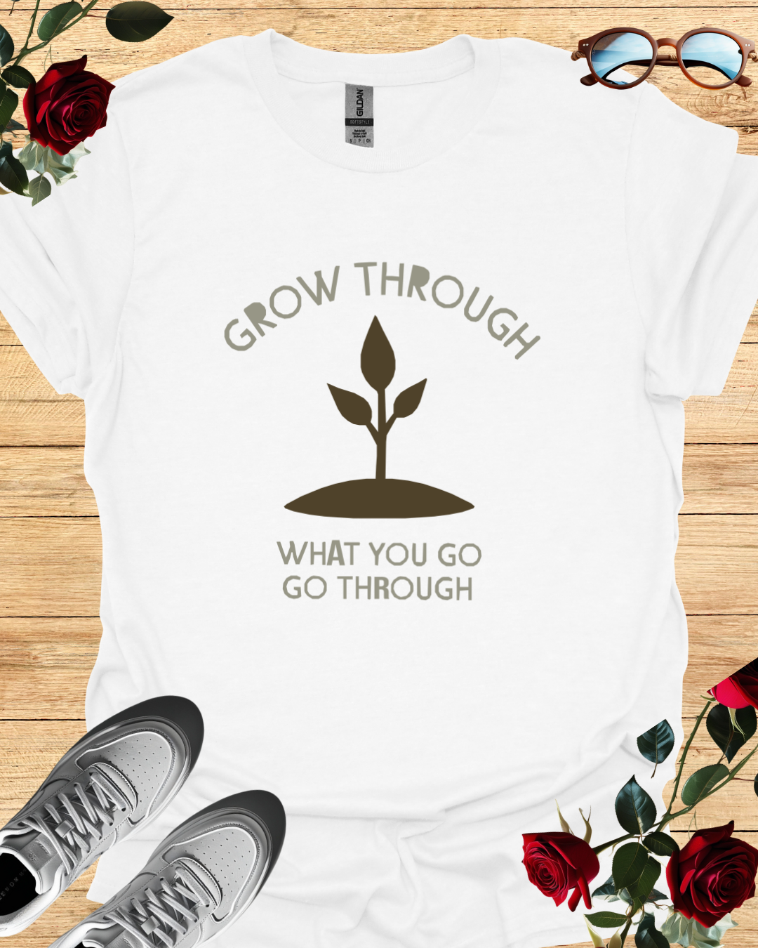 Grow Through What You Go Through – Motivational T-Shirt in Long & Short Sleeve Styles Printify