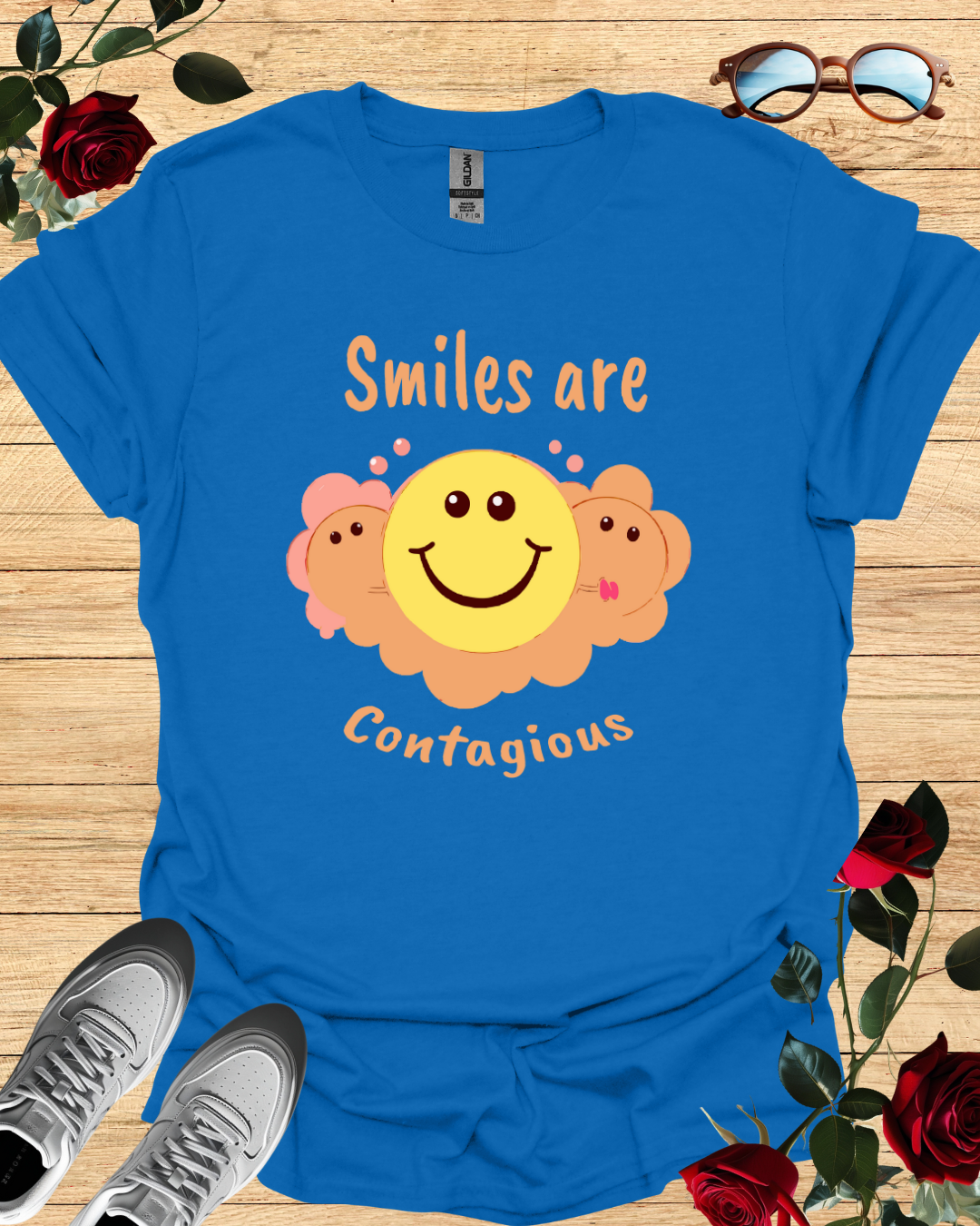 mile Are Contagious – Uplifting T-Shirt in Long & Short Sleeve Styles Printify