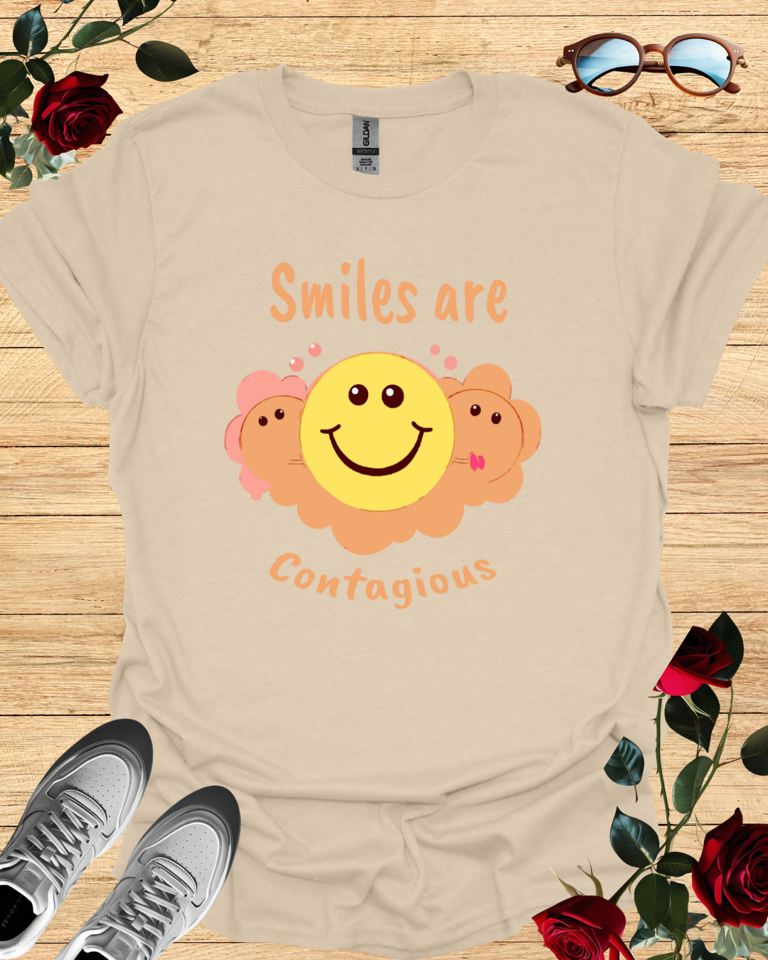 mile Are Contagious – Uplifting T-Shirt in Long & Short Sleeve Styles Printify
