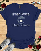 Inner Peace   Outer Chaos Organic Cotton Mindful T-Shirt Printify