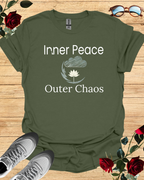 Inner Peace   Outer Chaos Organic Cotton Mindful T-Shirt Printify