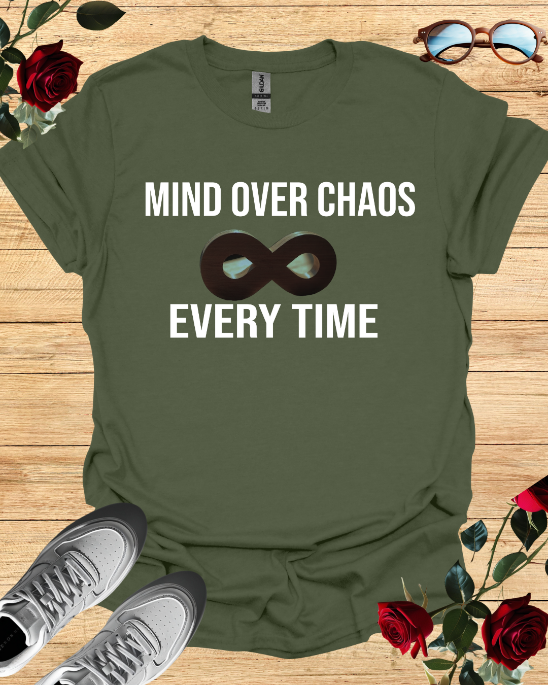 Mind Over Chaos – Motivational Organic Cotton T-Shirt Printify