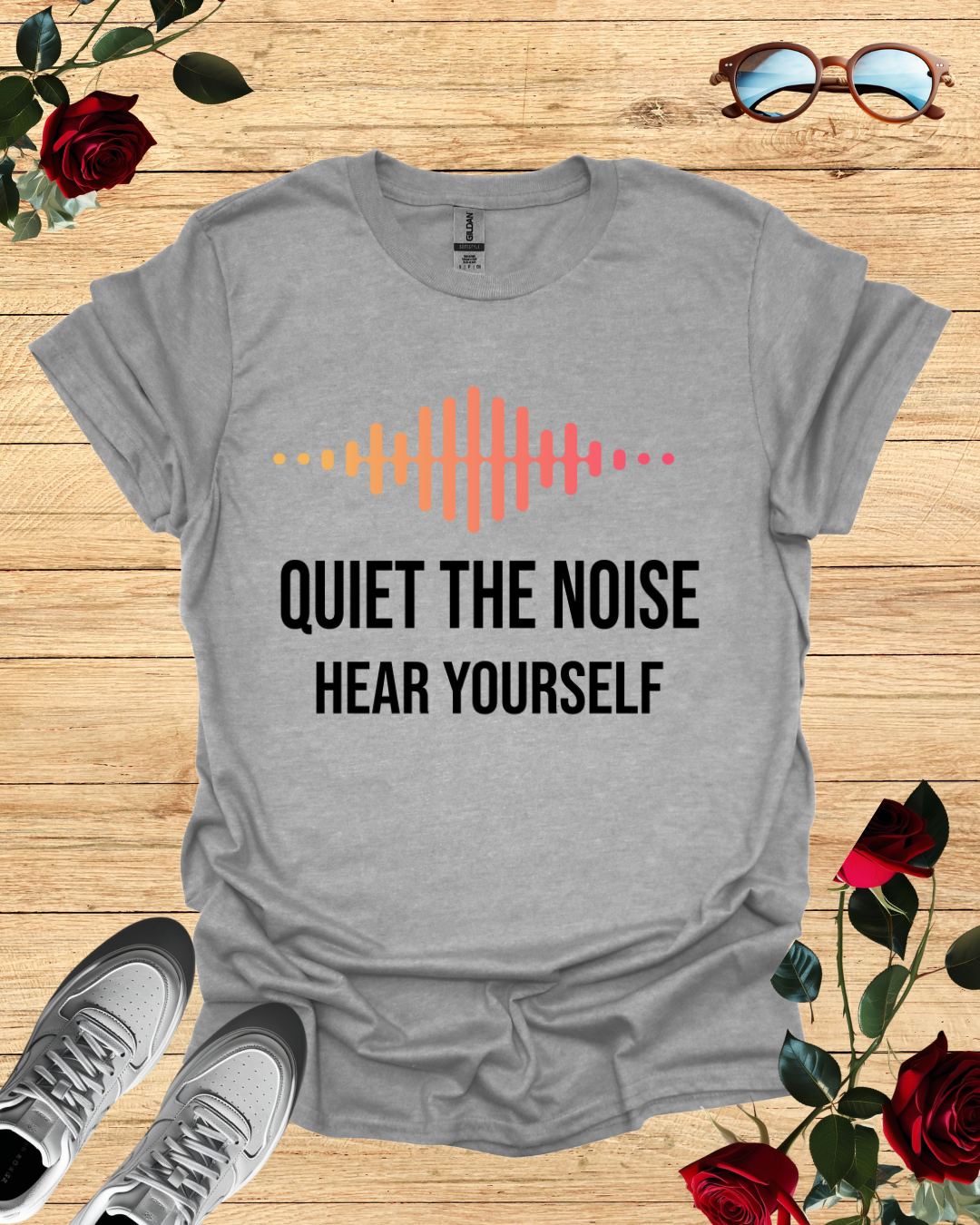 Quiet the Noise, Hear Yourself – Mindful Minimalist T-Shirt Printify