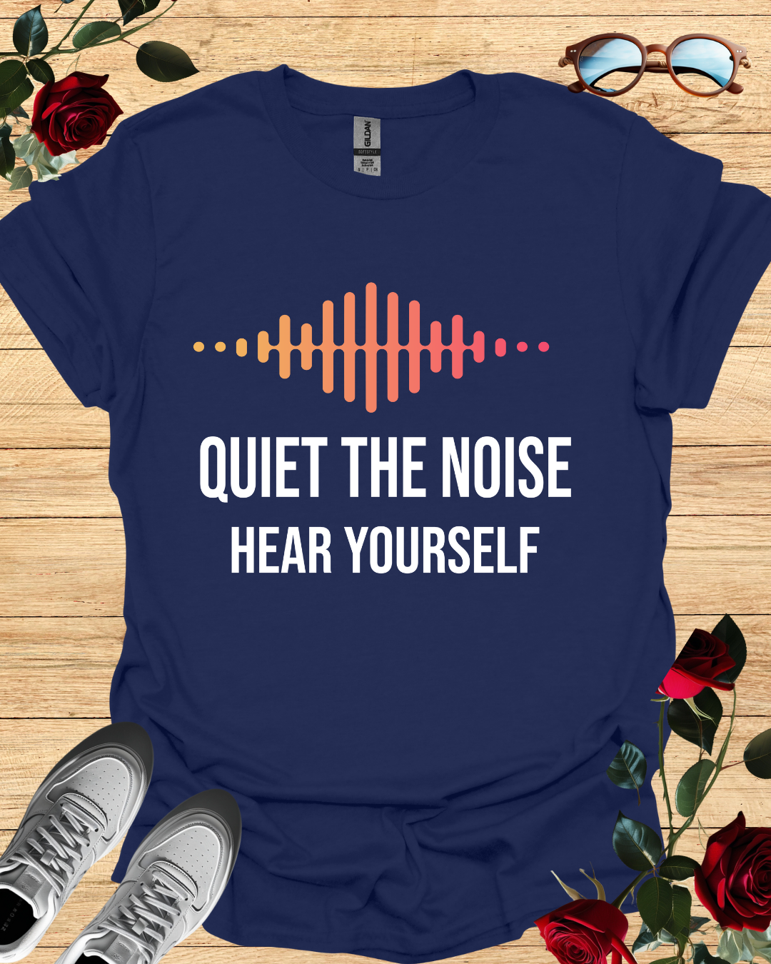 Quiet the Noise, Hear Yourself – Mindful Minimalist T-Shirt Printify