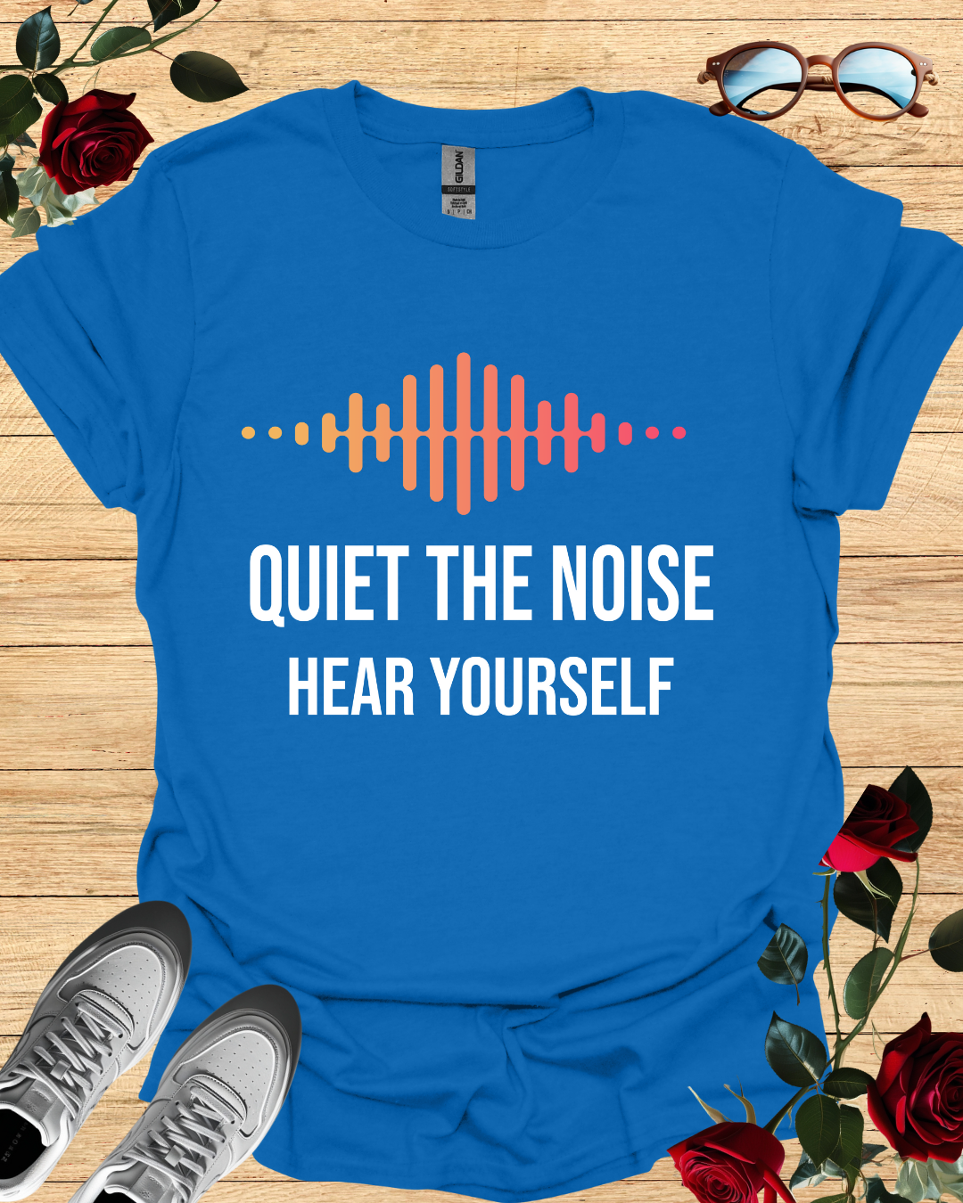 Quiet the Noise, Hear Yourself – Mindful Minimalist T-Shirt Printify