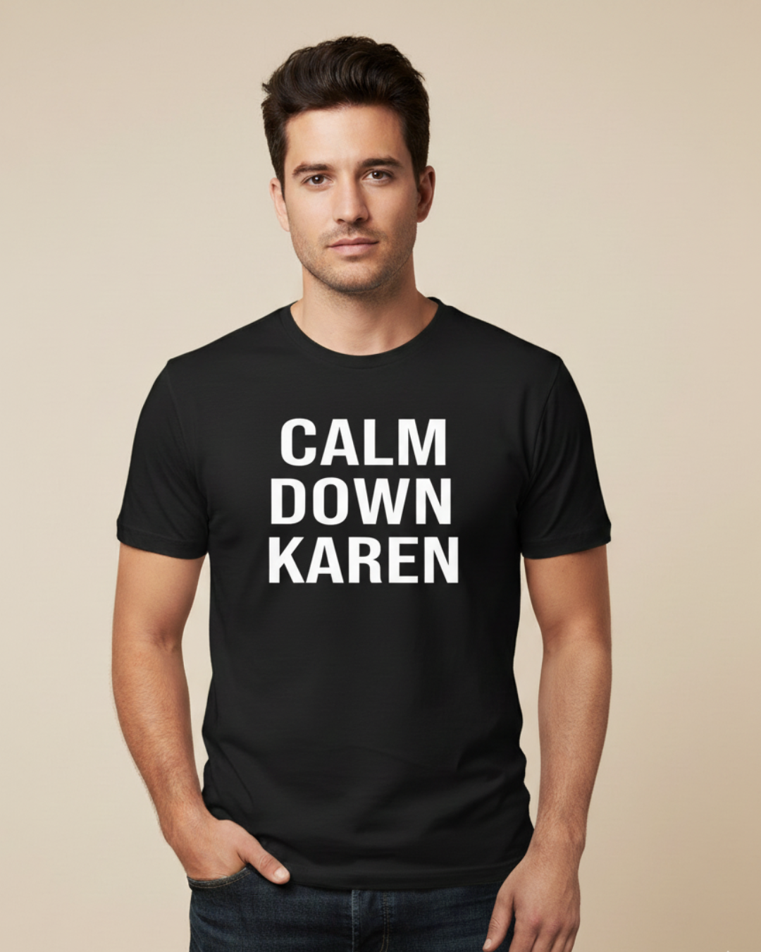 Calm Down Karen – Bold T-Shirt in Long & Short Sleeve Styles
