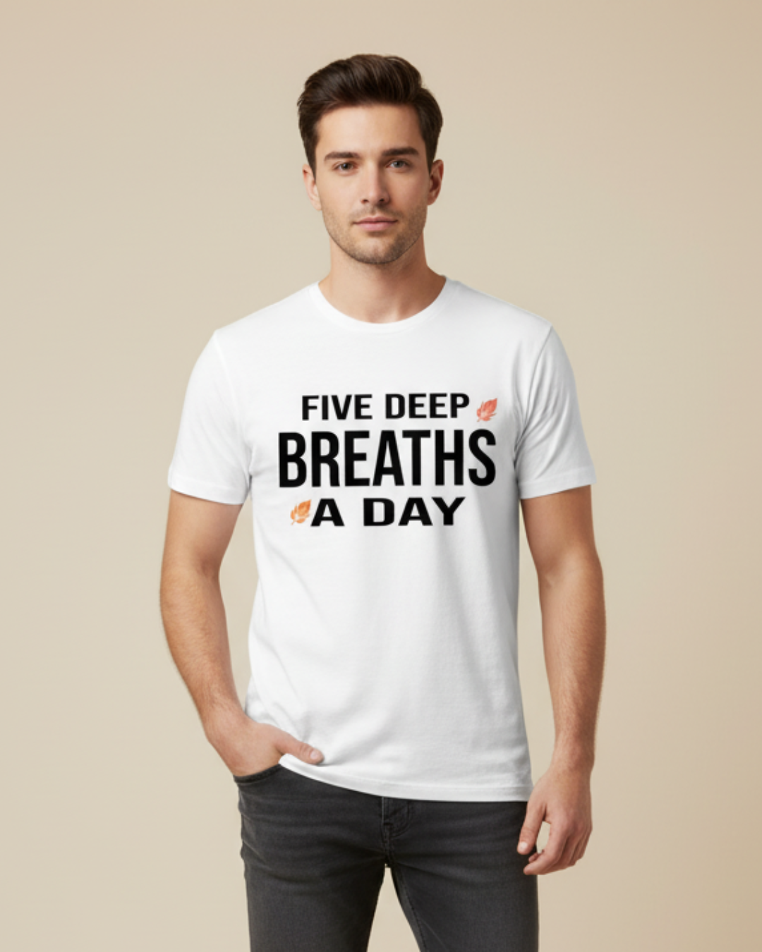 Five Deep Breaths a Day T-Shirt – Long & Short Sleeve Relax Fit