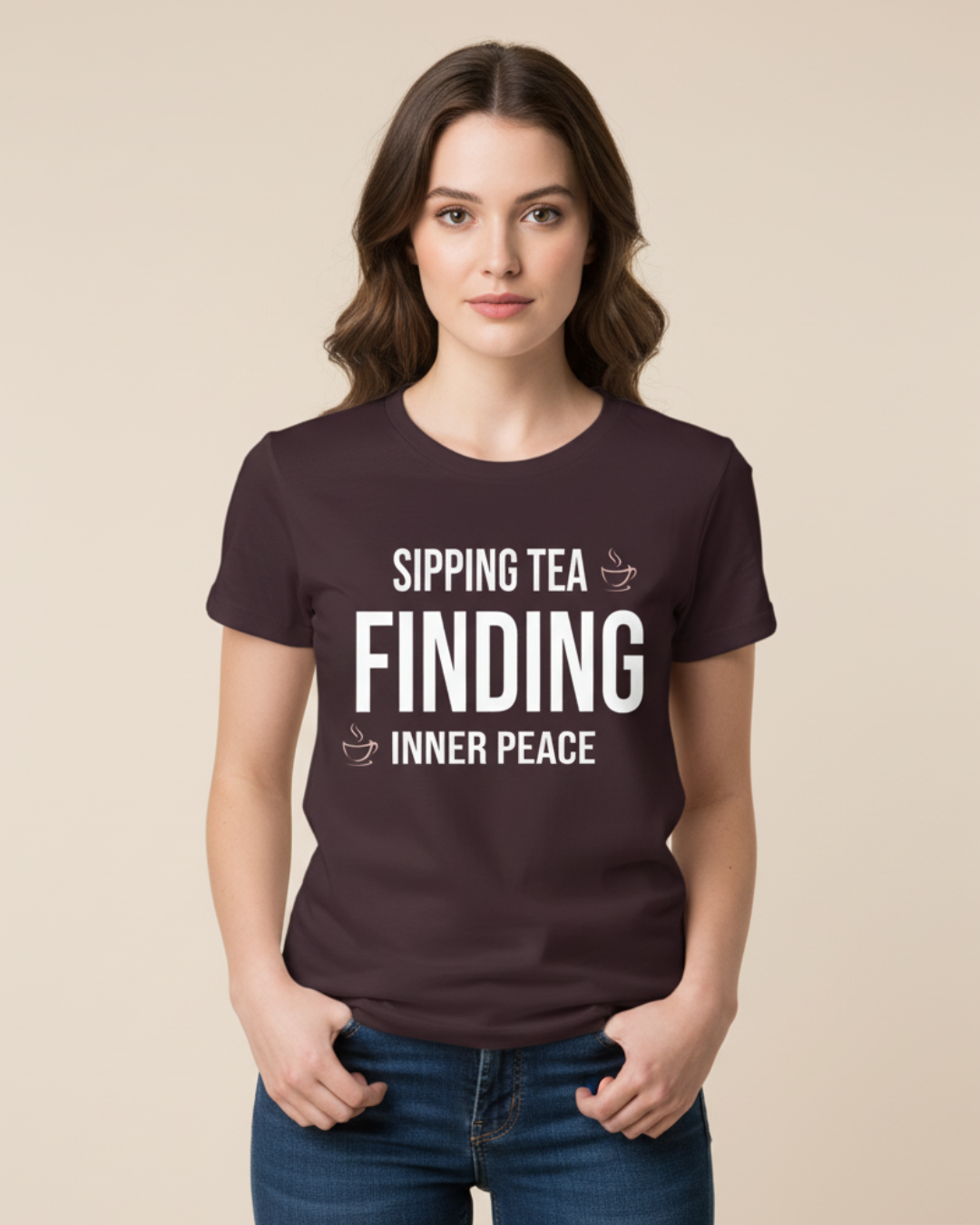 Sipping Tea Finding Inner Peace – Relaxed T-Shirt in Long & Short Sleeve Styles
