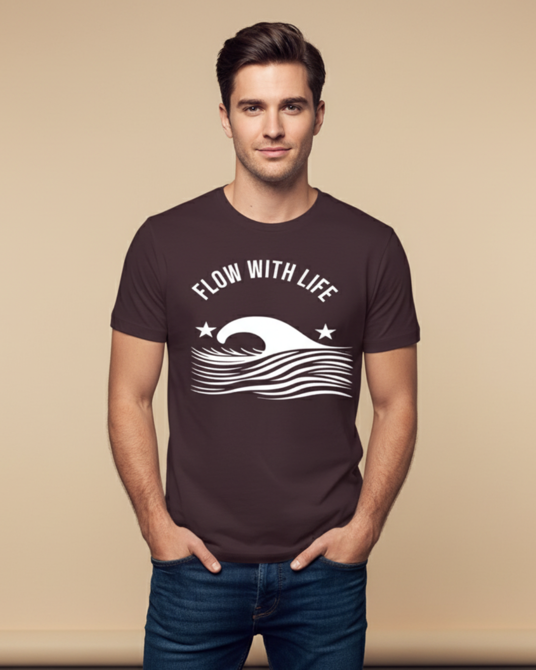 Flow with Life – Minimalist Motivational T-Shirt
