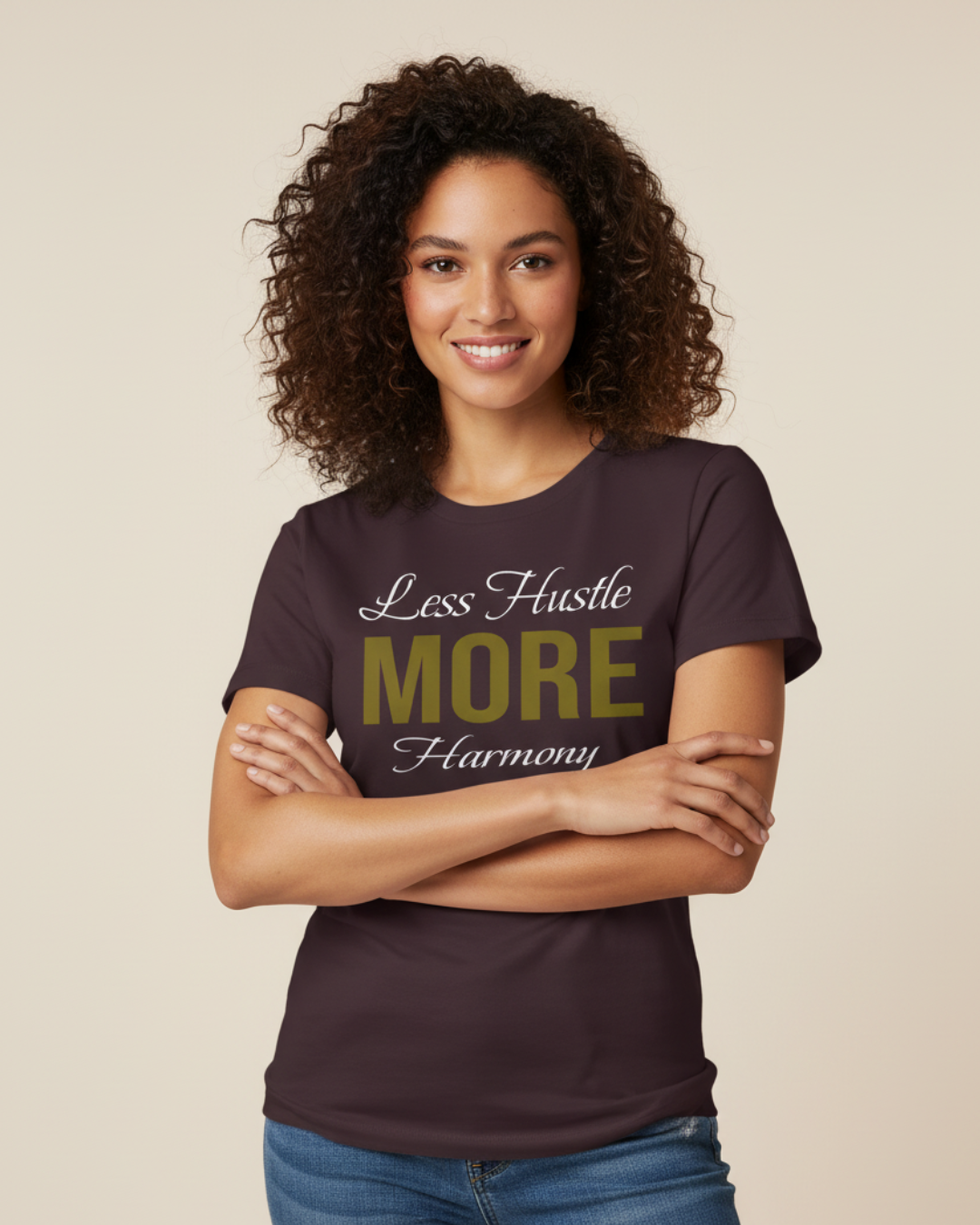 Less Hustle More Harmony – Mindfulness Quote Shirt (Short & Long Sleeve)