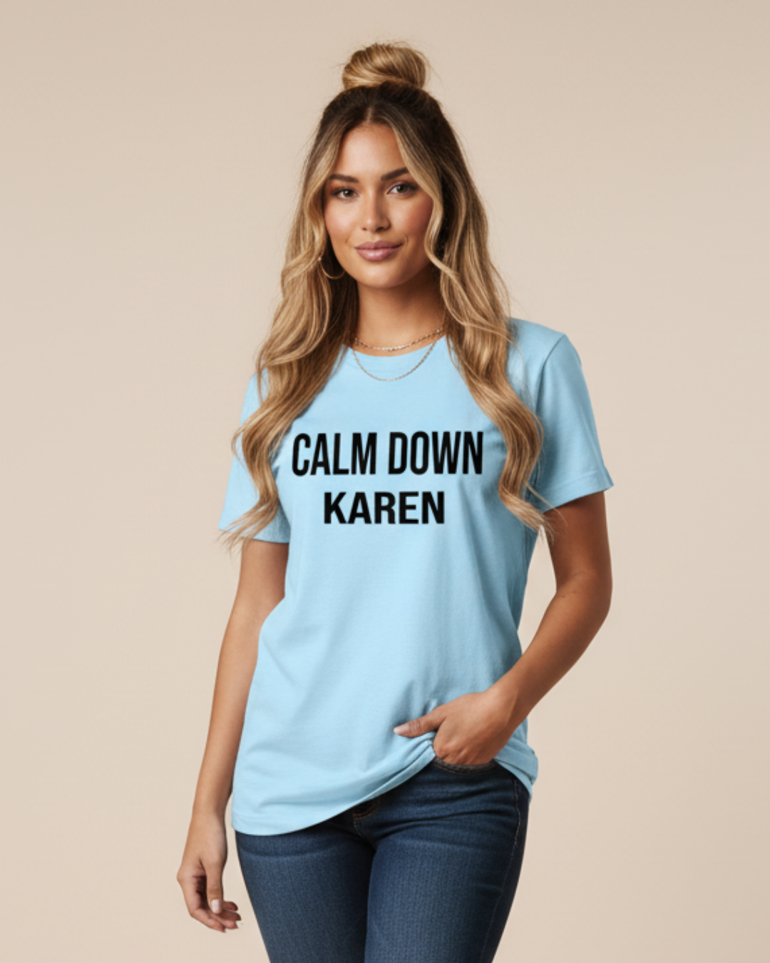 Calm Down Karen – Bold T-Shirt in Long & Short Sleeve Styles