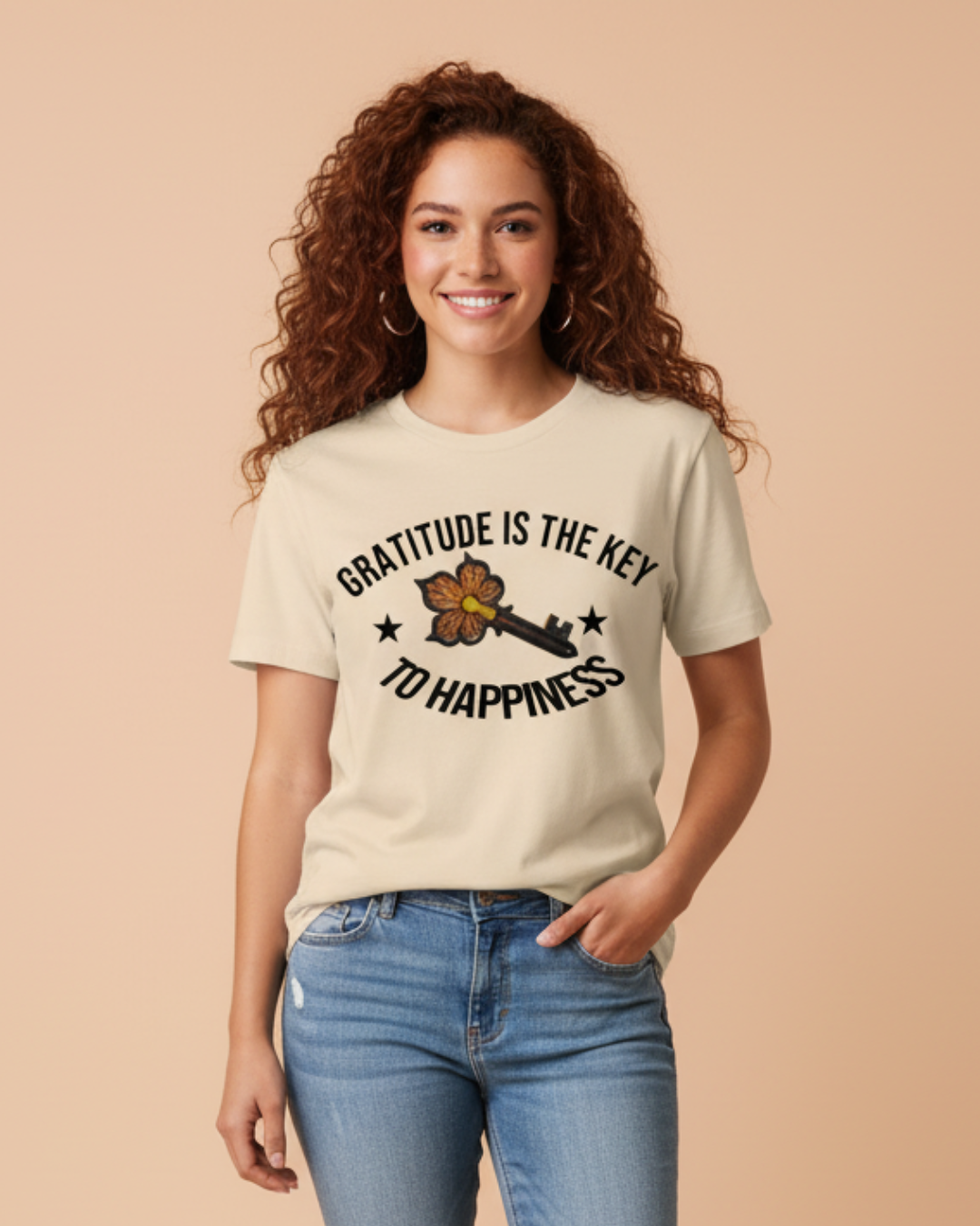 Gratitude Is the Key to Happiness T-Shirt – Long & Short Sleeve