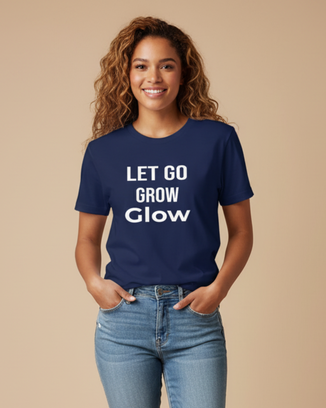 Let Go Grow Glow T-Shirt – Long & Short Sleeve Self-Care Shirt