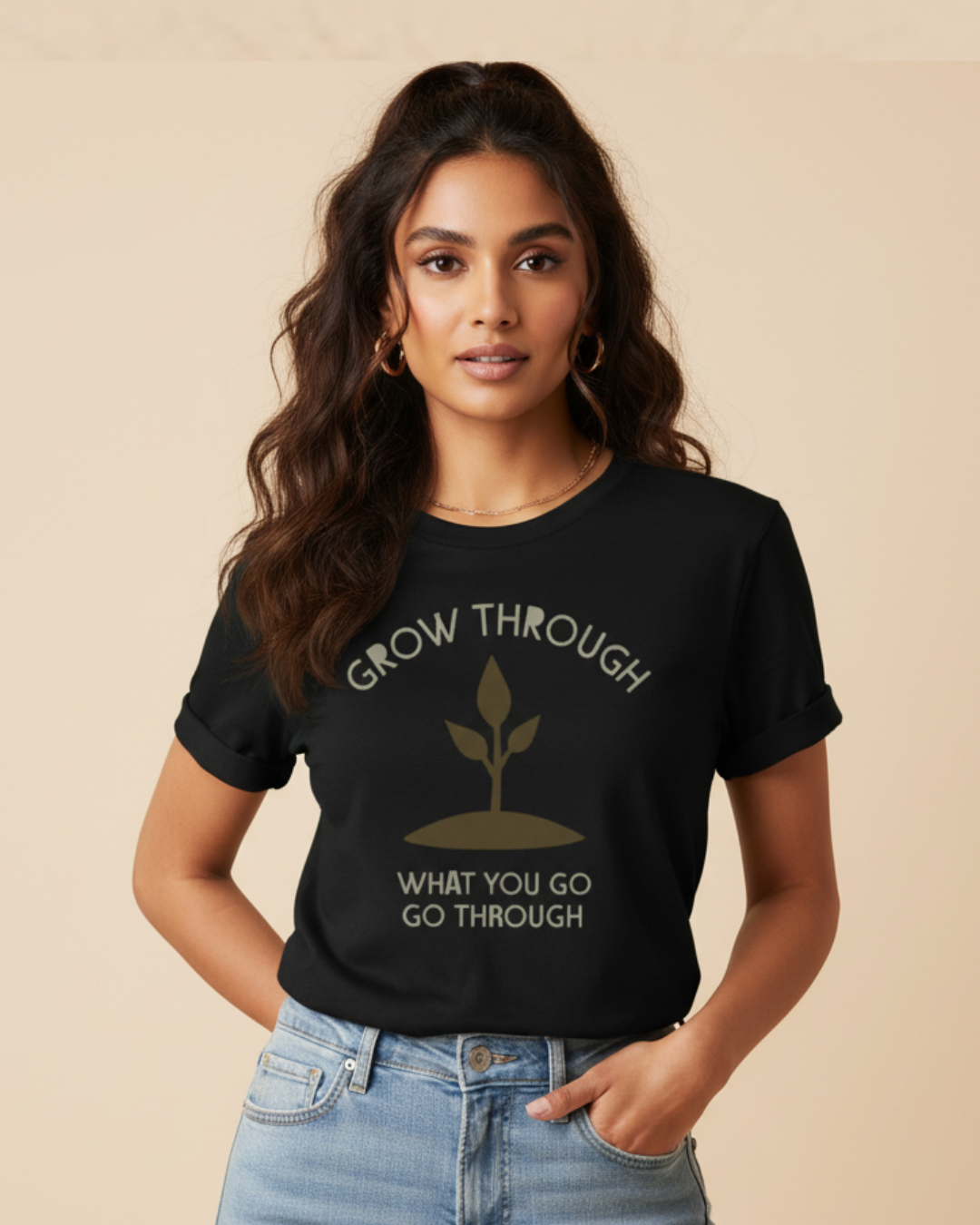 Grow Through What You Go Through – Motivational T-Shirt in Long & Short Sleeve Styles