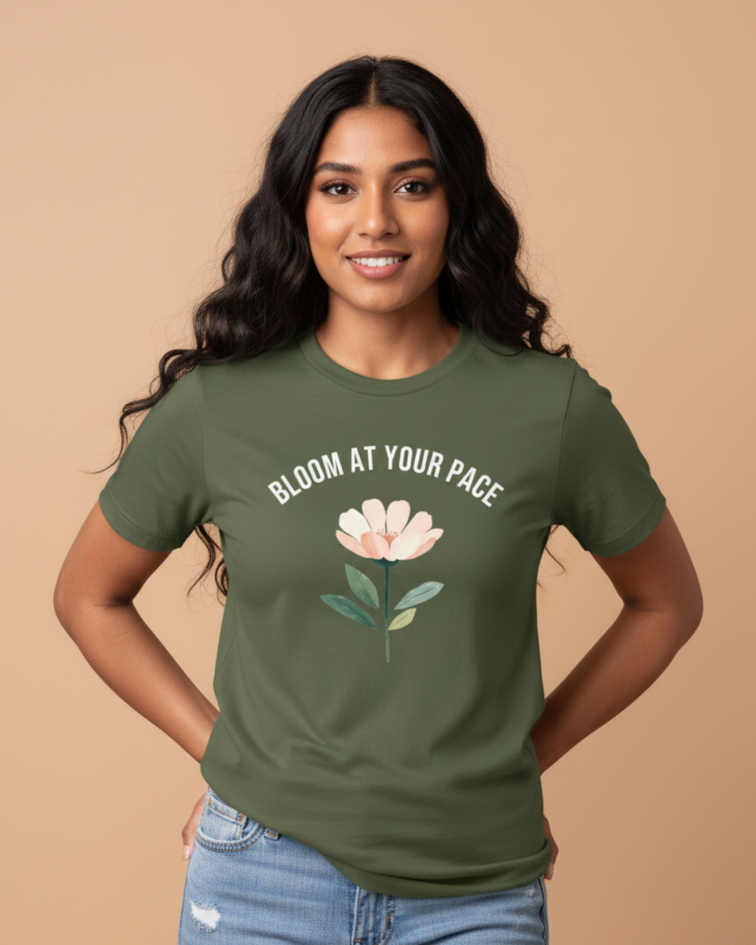 Bloom at Your Pace – Inspirational T-Shirt in Long & Short Sleeve