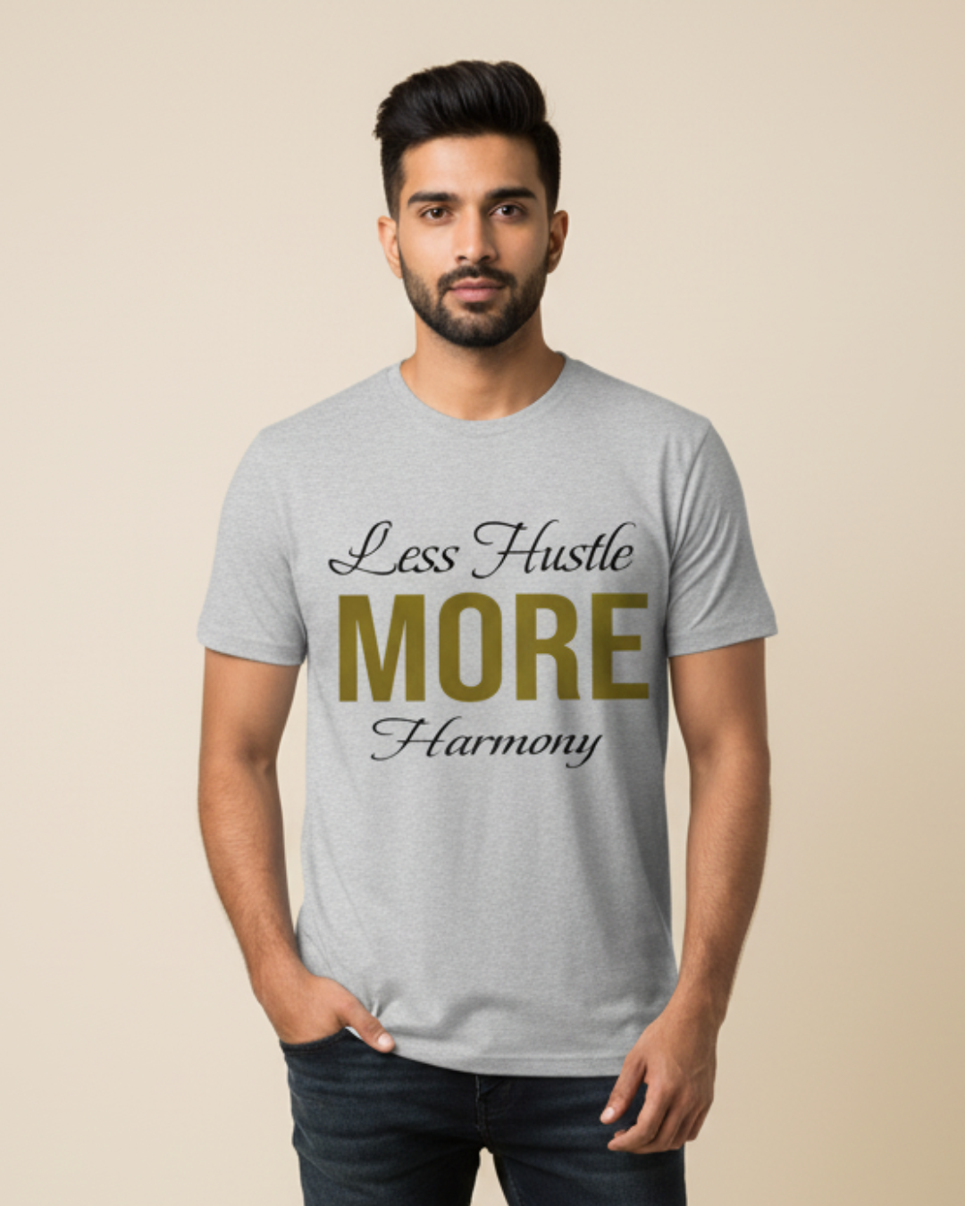 Less Hustle More Harmony – Mindfulness Quote Shirt (Short & Long Sleeve)