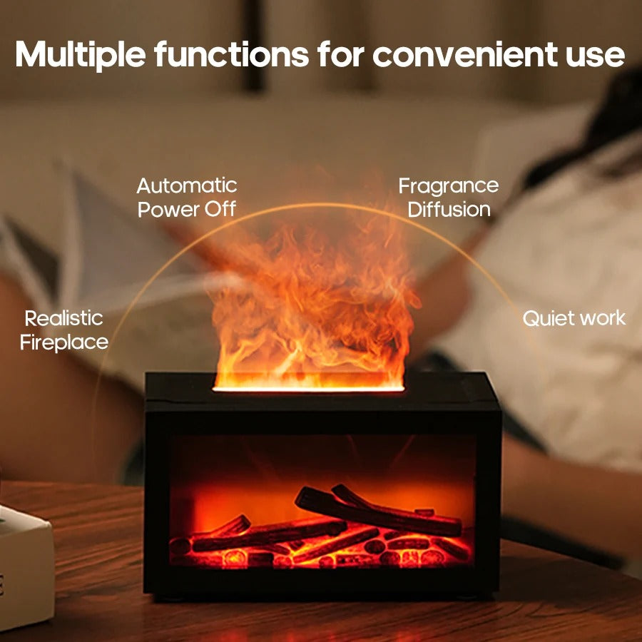 Mini Flame Aroma Diffuser 140ml with Colorful Lights